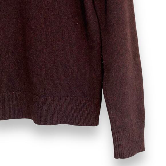 Womens Banana Republic Maroon Heather Moc Neck Recycled Wool Sweater Size Medium - Picture 10 of 16